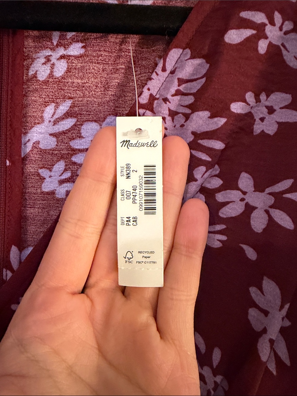 Madewell Burgundy Floral V-Neck Maxi Dress - Picture 3 of 4